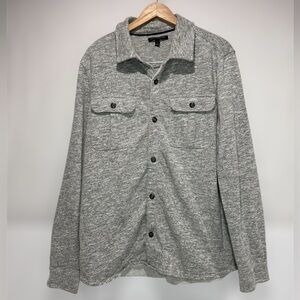 Banana Republic Heather Gray Shirt Jacket Mens Large Long Sleeve Collared Cotton